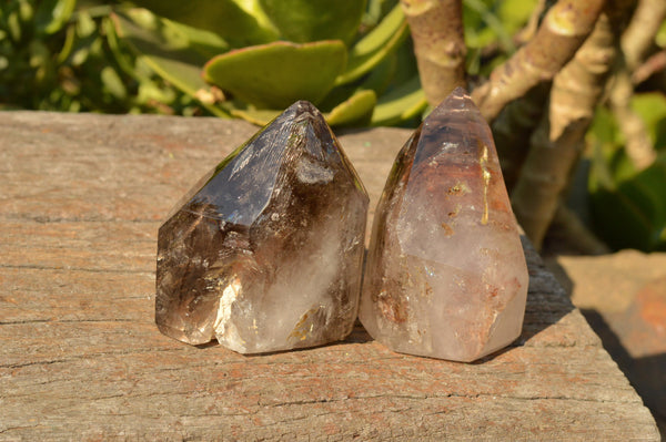 Polished Stunning Mixed Selection Of Clear & Smokey Quartz Crystals  x 4 From Mandrosonoro, Madagascar - TopRock