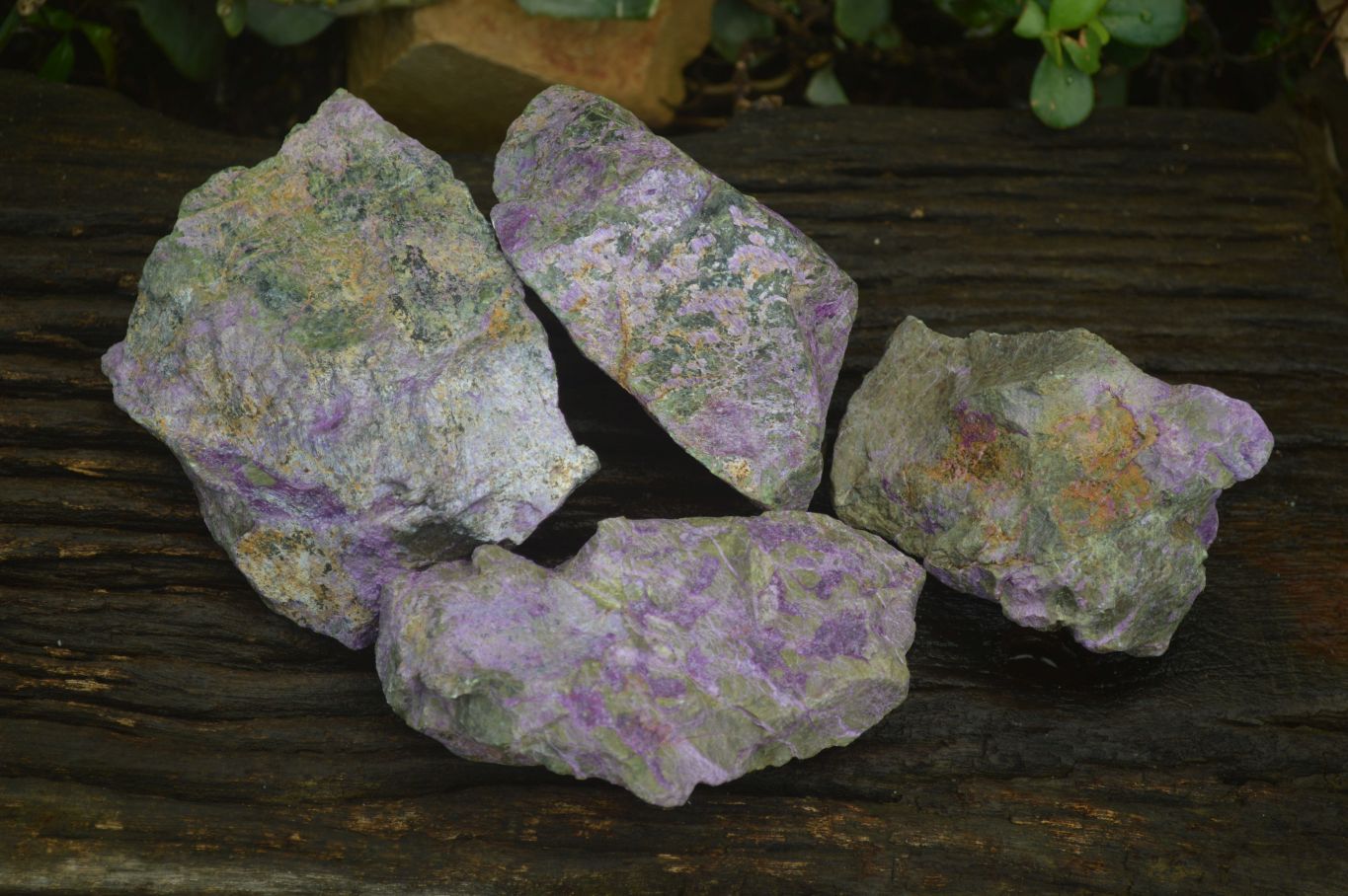 Natural Rough Stichtite & Serpentine Specimens x 4 From Barberton, South Africa - Toprock Gemstones and Minerals 