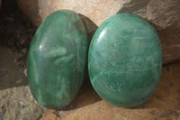 Polished  Large Green Verdite Galet / Palm Stones x 9 From Zimbabwe - Toprock Gemstones and Minerals 