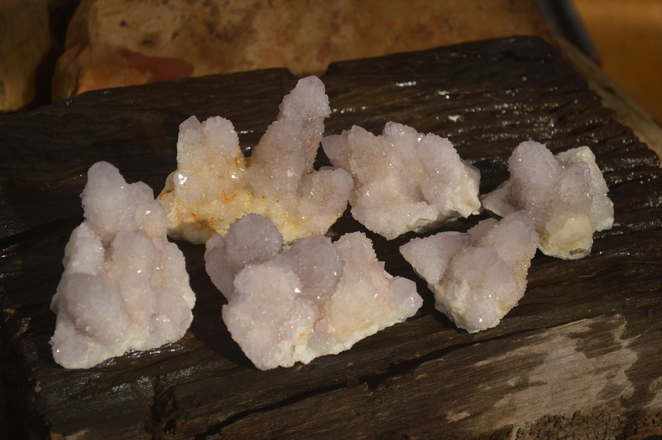 Natural Pale Lilac Spirit Quartz Clusters x 6 From Boekenhouthoek, South Africa - Toprock Gemstones and Minerals 