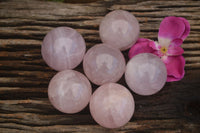 Polished Star Rose Quartz Spheres x 6 From Ambatondrazaka, Madagascar - TopRock