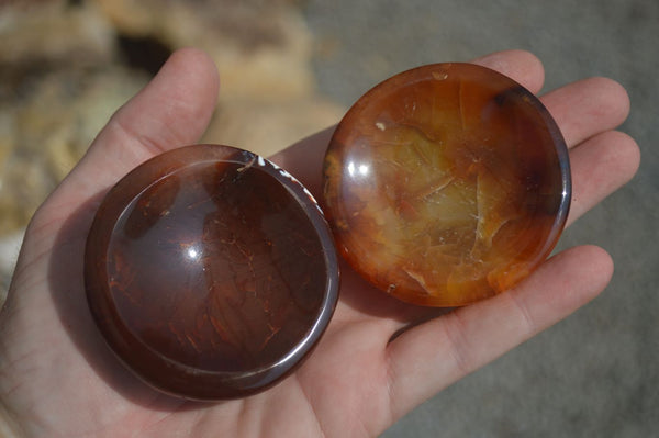 Polished Gorgeous Carnelian Agate Bowls  x 3 From Madagascar - Toprock Gemstones and Minerals 