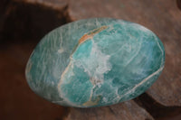 Polished Blue Amazonite Palm Stones  x 12 From Ambositra, Madagascar - Toprock Gemstones and Minerals 
