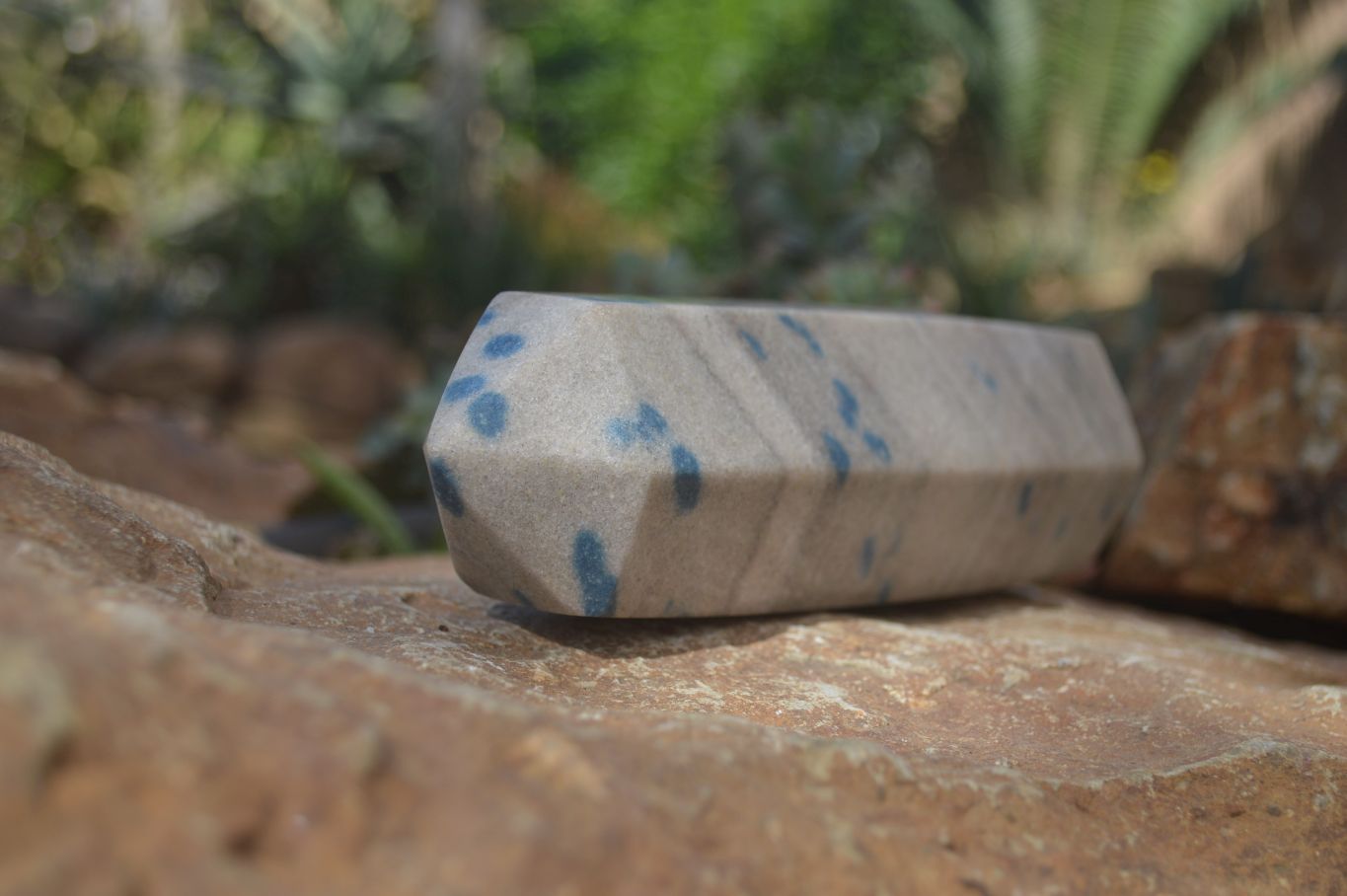 Polished Blue Spotted Spinel Quartz Points x 2 From Madagascar - Toprock Gemstones and Minerals 