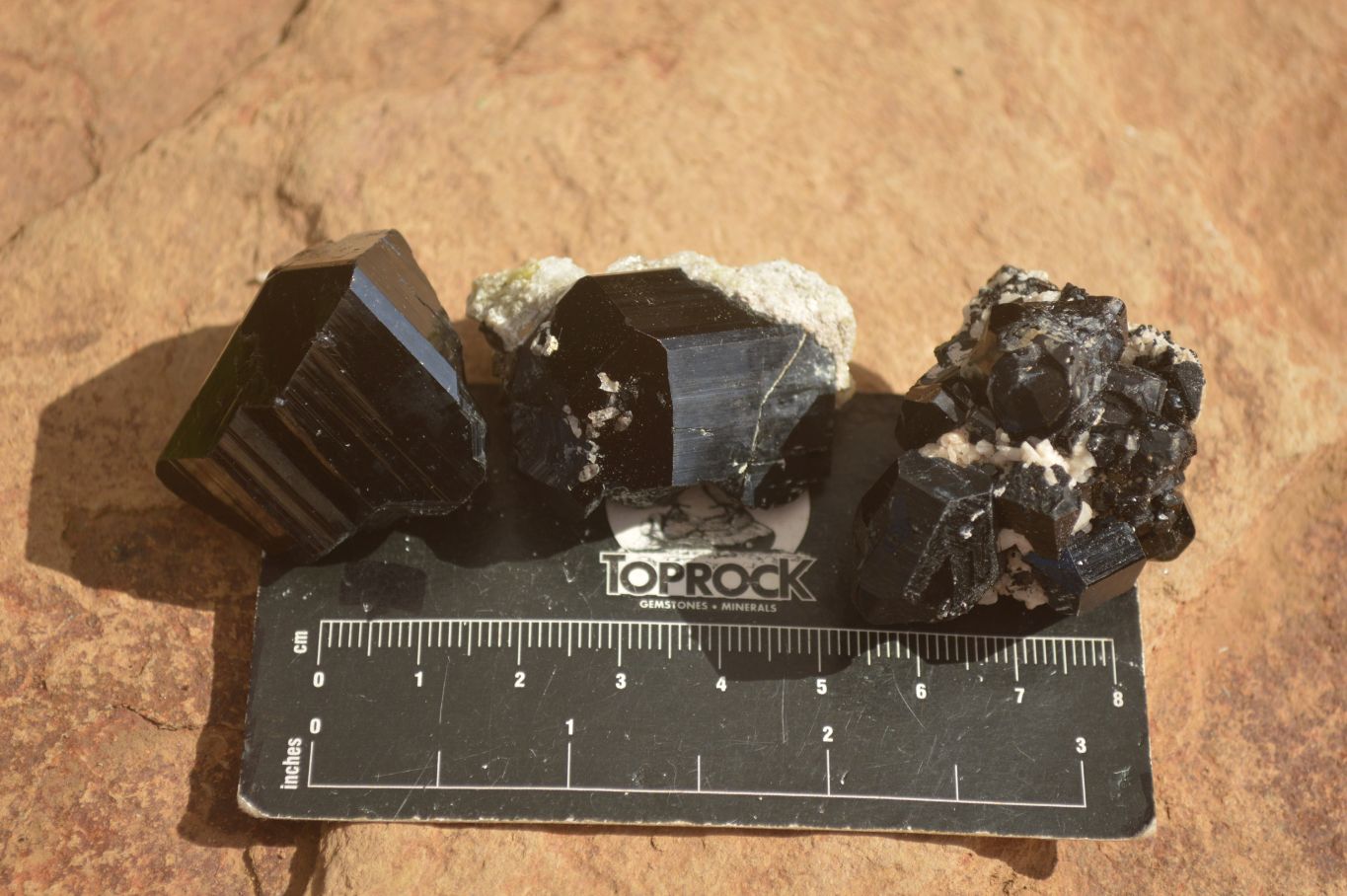 Natural Schorl Black Tourmaline Specimens x 13 From Erongo, Namibia - Toprock Gemstones and Minerals 