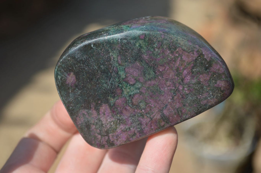 Polished Fluorescent Ruby Corundum In Chrome Verdite Free Forms x 5 From Mazoe, Zimbabwe - Toprock Gemstones and Minerals 