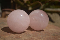 Polished Star Rose Quartz Spheres x 6 From Ambatondrazaka, Madagascar - TopRock