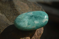Polished Blue Amazonite Palm Stones  x 12 From Ambositra, Madagascar - Toprock Gemstones and Minerals 
