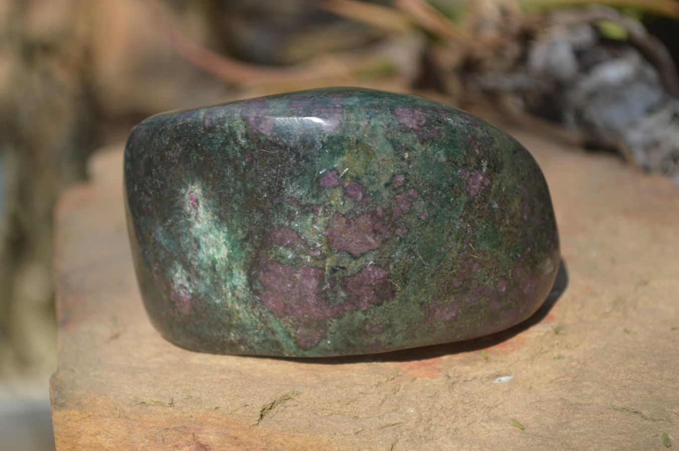 Polished Fluorescent Ruby Corundum In Chrome Verdite Free Forms x 5 From Mazoe, Zimbabwe - Toprock Gemstones and Minerals 