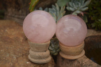 Polished Star Rose Quartz Spheres x 6 From Ambatondrazaka, Madagascar - TopRock