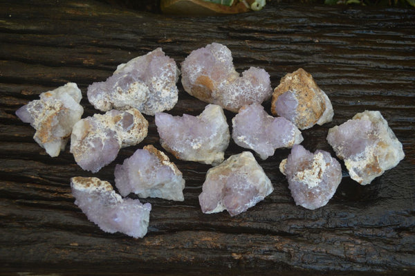 Natural Mixed Spirit Amethyst Quartz Crystals (Calcium On Some) x 12 From Boekenhouthoek, South Africa - Toprock Gemstones and Minerals 