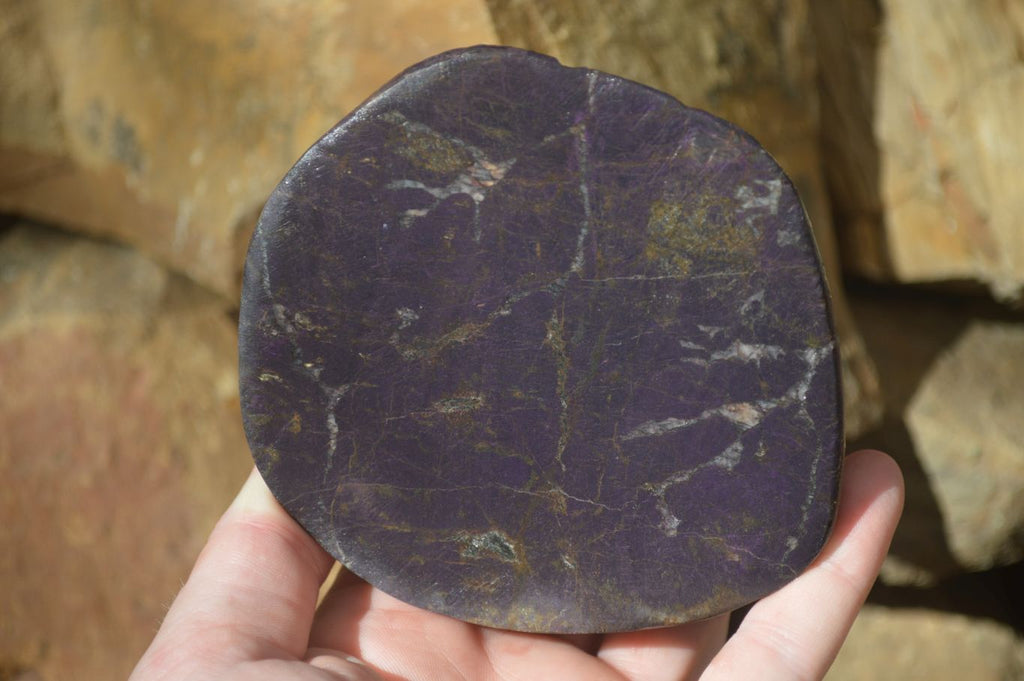 Polished One Side Polished Purpurite Free Forms x 3 From Erongo, Namibia - Toprock Gemstones and Minerals 