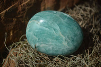 Polished Blue Amazonite Palm Stones  x 12 From Ambositra, Madagascar - Toprock Gemstones and Minerals 