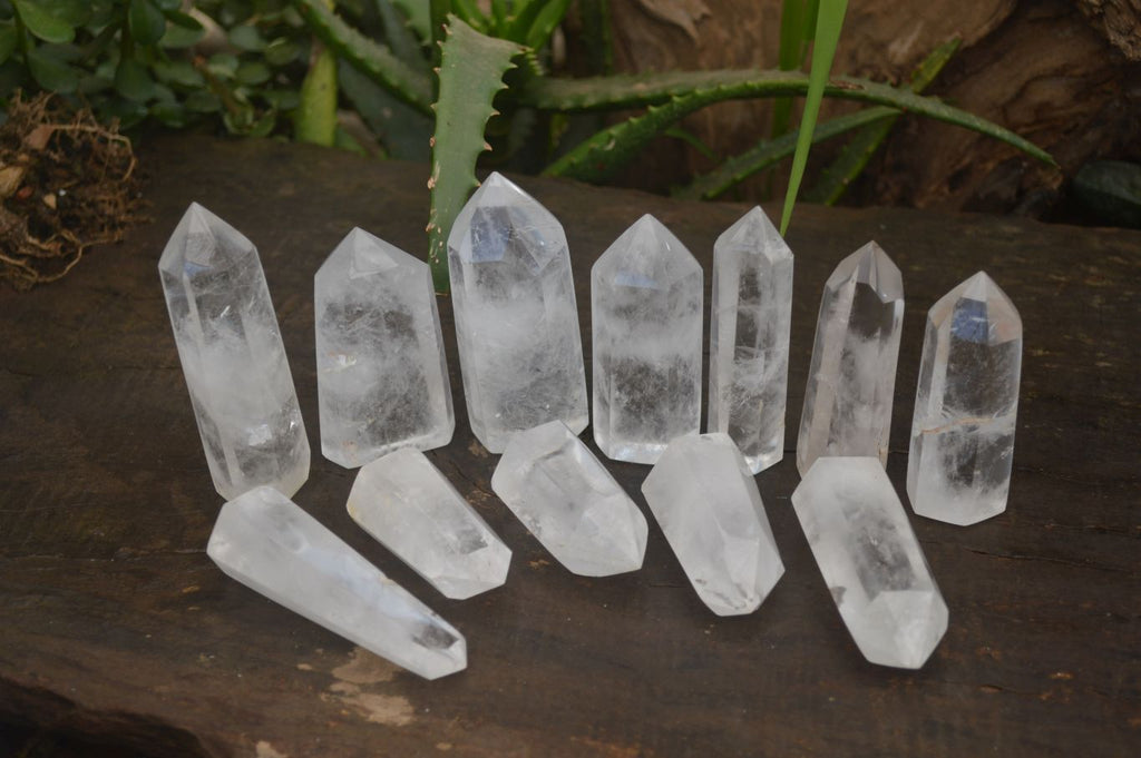 Polished Clear Quartz Crystal Points x 12 From Madagascar - Toprock Gemstones and Minerals 