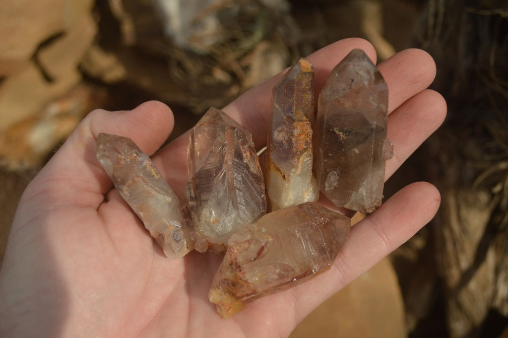 Natural Red Hematoid Quartz Crystals x 35 From Karoi, Zimbabwe - Toprock Gemstones and Minerals 