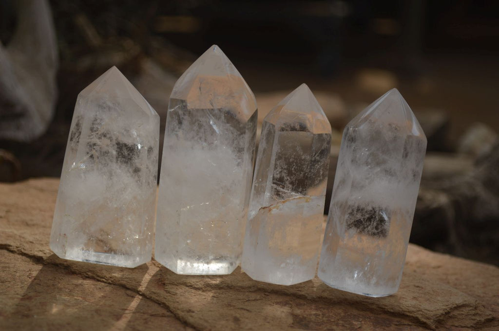 Polished Clear Quartz Crystal Points x 12 From Madagascar - Toprock Gemstones and Minerals 