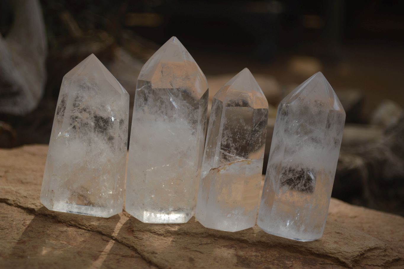 Polished Clear Quartz Crystal Points x 12 From Madagascar - Toprock Gemstones and Minerals 