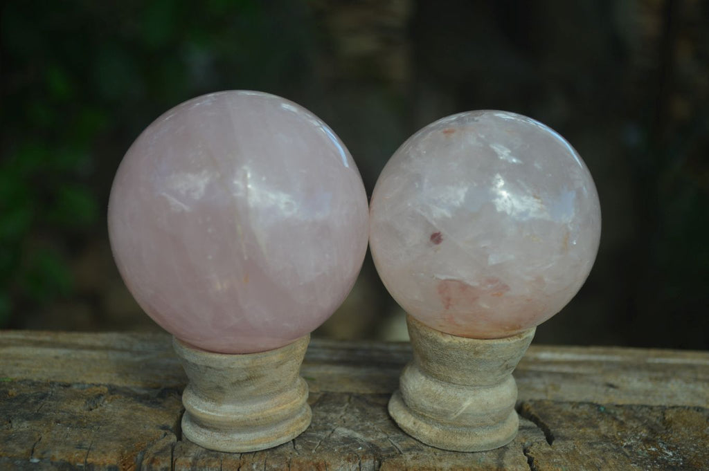 Polished Gemmy Pink Rose Quartz Spheres  x 6 From Madagascar - Toprock Gemstones and Minerals 