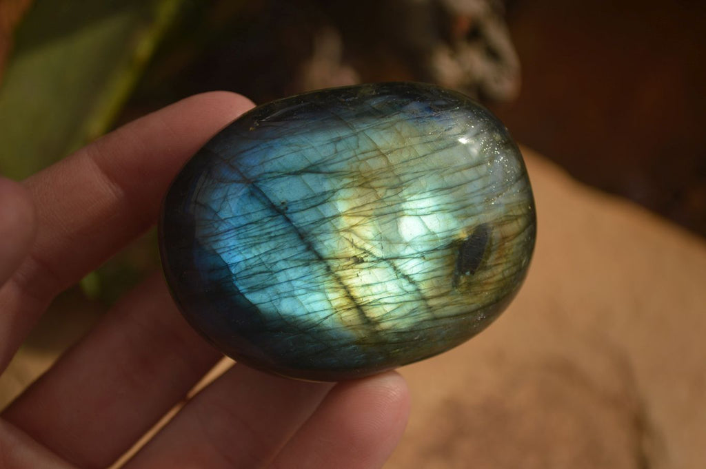 Polished  Flashy Labradorite Palm Stones  x 12 From Tulear, Madagascar - Toprock Gemstones and Minerals 