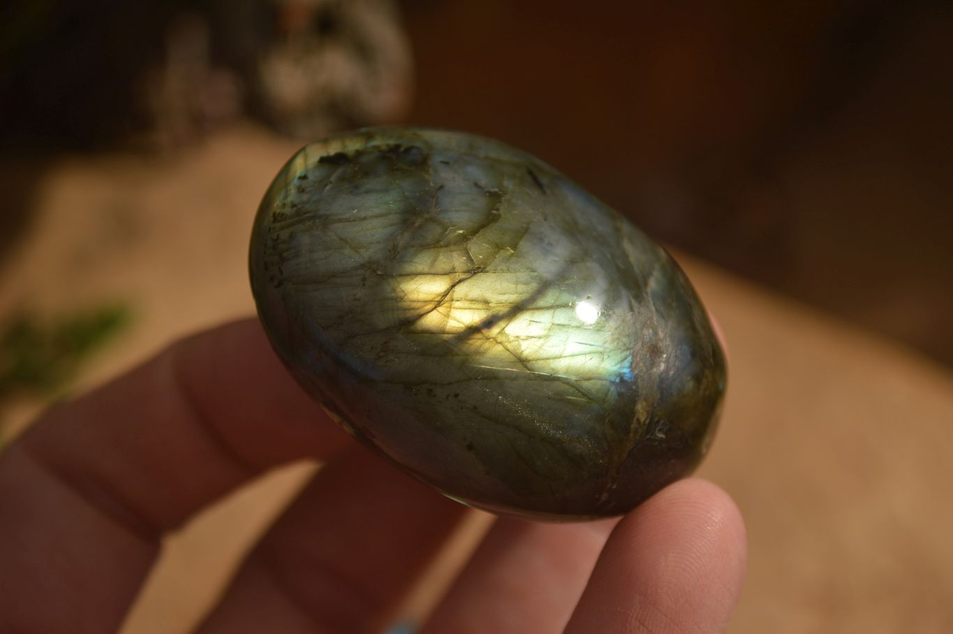 Polished  Flashy Labradorite Palm Stones  x 12 From Tulear, Madagascar - Toprock Gemstones and Minerals 