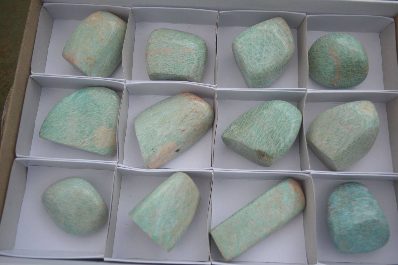 Polished Kobi Amazonite Free Forms  x 12 From Zimbabwe - TopRock