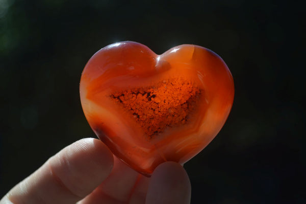 Polished Gorgeous Carnelian Agate Hearts  x 12 From Madagascar - Toprock Gemstones and Minerals 