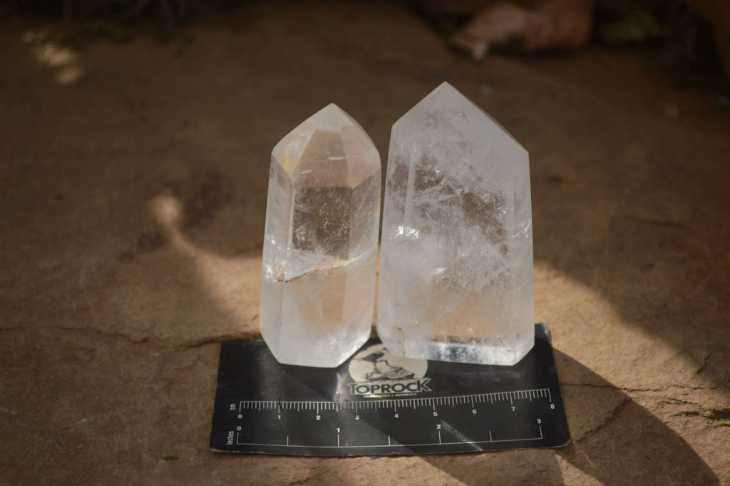 Polished Clear Quartz Crystal Points x 12 From Madagascar - Toprock Gemstones and Minerals 