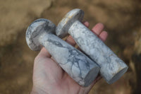 Polished Large Howlite Mushrooms  x 3 From Zimbabwe - Toprock Gemstones and Minerals 