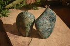 Polished Emerald Mica In Matrix Standing Free Forms x 2 From Mutoko, Zimbabwe - Toprock Gemstones and Minerals 