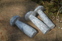 Polished Large Howlite Mushrooms  x 3 From Zimbabwe - Toprock Gemstones and Minerals 