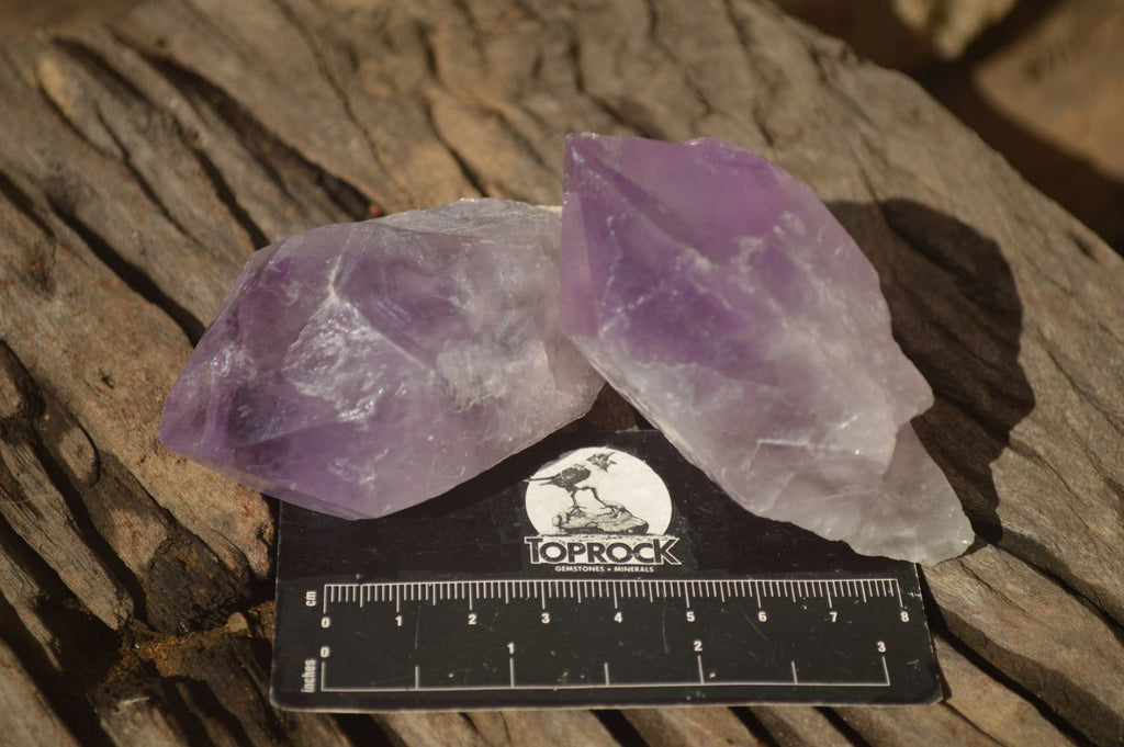 Natural Single Jacaranda Amethyst Crystals x 12 From Mumbwe, Zambia - Toprock Gemstones and Minerals 