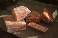 Natural New Sunset Orange Calcite Specimens  x 5 From Spitzkop, Namibia - Toprock Gemstones and Minerals 