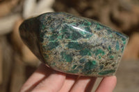 Polished Emerald Mica In Matrix Standing Free Forms x 2 From Mutoko, Zimbabwe - Toprock Gemstones and Minerals 