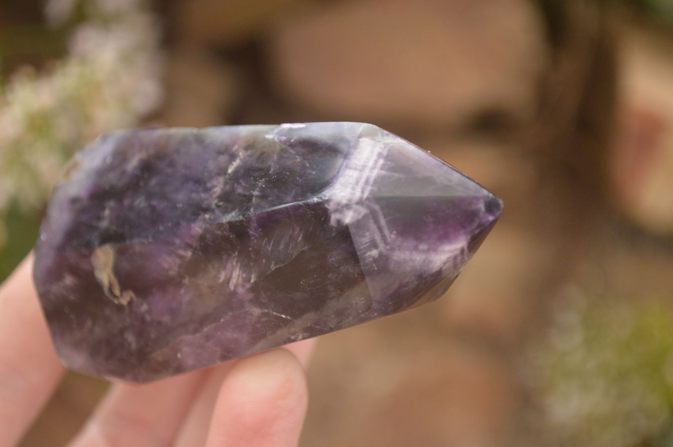 Polished Dark Purple Amethyst Points x 6 From Zambia - Toprock Gemstones and Minerals 