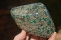 Polished Emerald Mica In Matrix Standing Free Forms x 2 From Mutoko, Zimbabwe - Toprock Gemstones and Minerals 