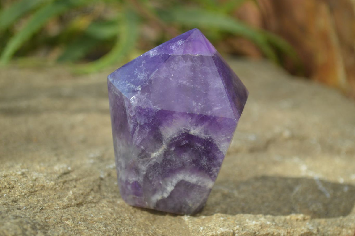 Polished Dream Amethyst Points x 3 From Ambatondrazaka, Madagascar - Toprock Gemstones and Minerals 