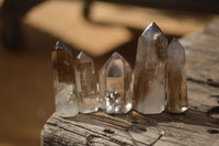 Polished Wispy Phantom Smokey Quartz Points x 24 From Madagascar - Toprock Gemstones and Minerals 