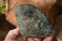 Polished Emerald Mica In Matrix Standing Free Forms x 2 From Mutoko, Zimbabwe - Toprock Gemstones and Minerals 