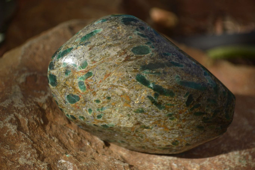 Polished Emerald Mica In Matrix Standing Free Forms x 2 From Mutoko, Zimbabwe - Toprock Gemstones and Minerals 