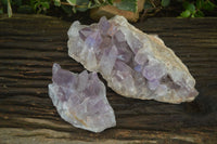 Natural Jacaranda Amethyst Clusters x 2 From Zambia - Toprock Gemstones and Minerals 