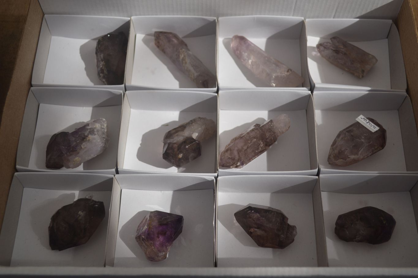 Natural Skeletal Smokey Amethyst Crystals  x 12 From Chiredzi, Zimbabwe - Toprock Gemstones and Minerals 