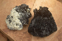 Natural Schorl Black Tourmaline Specimens x 2 From Erongo, Namibia