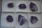 Polished Gemmy Chevron Amethyst Points  x 6 From Zambia - Toprock Gemstones and Minerals 