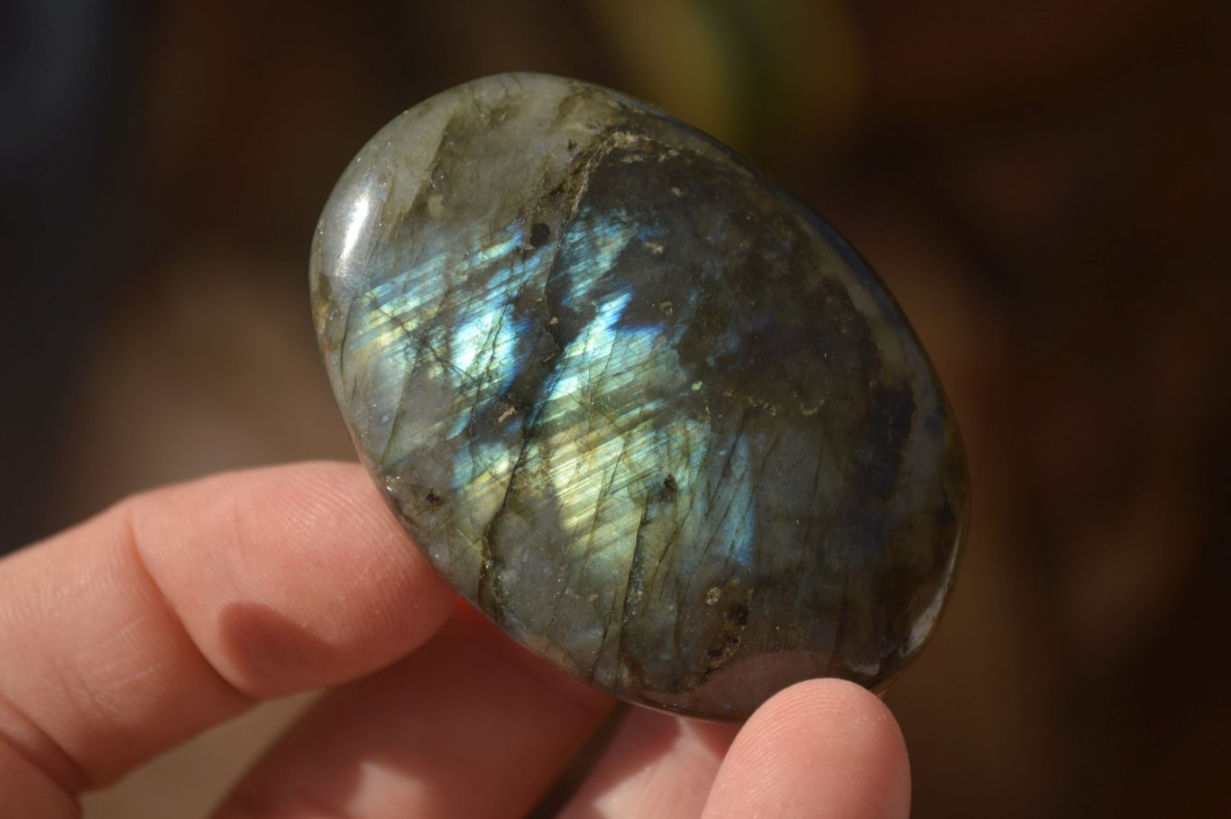 Polished  Flashy Labradorite Palm Stones  x 12 From Madagascar - Toprock Gemstones and Minerals 