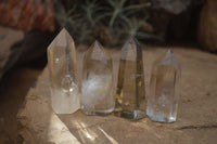 Polished Wispy Phantom Smokey Quartz Points x 24 From Madagascar - Toprock Gemstones and Minerals 