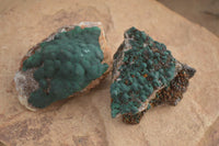 Natural Rare Ball Malachite On Drusy Quartz & Dolomite Specimens x 2 From Kambove, Congo - Toprock Gemstones and Minerals 