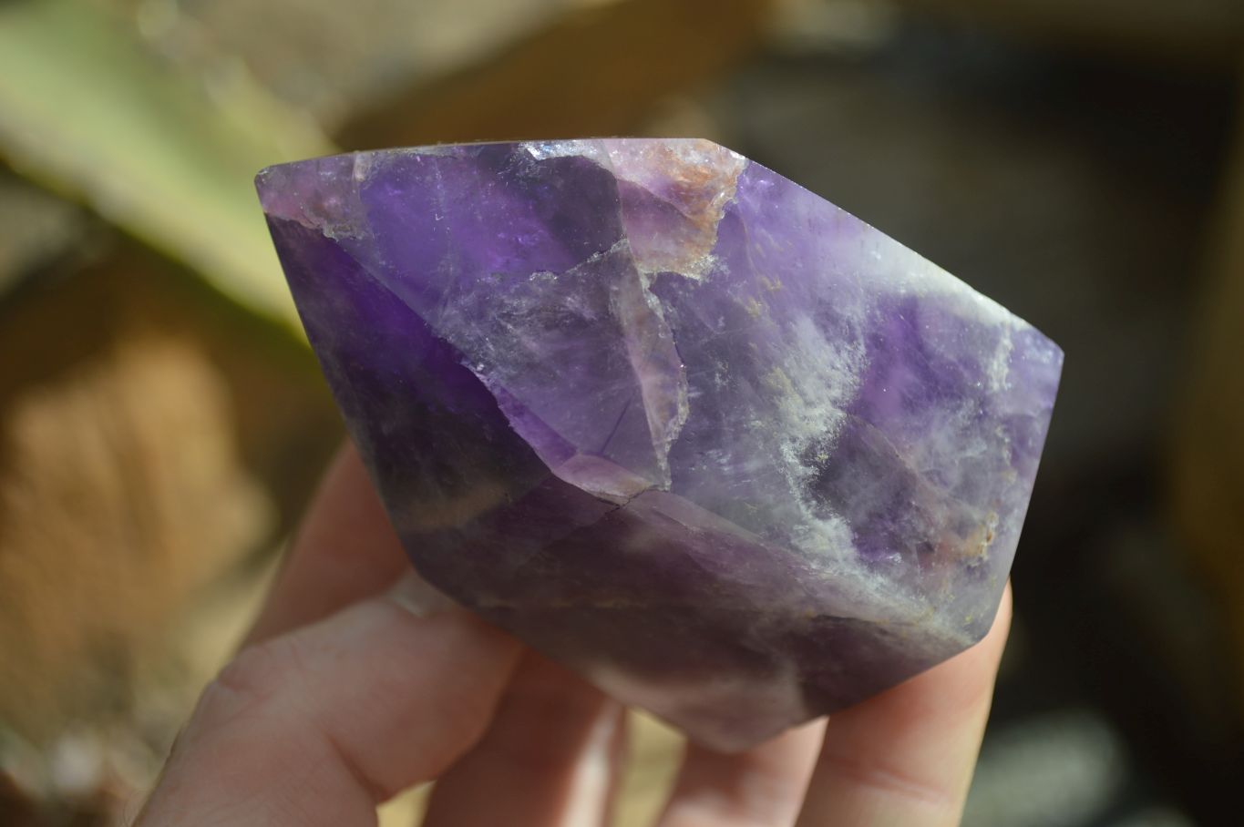 Polished Gemmy Chevron Amethyst Points  x 6 From Zambia - Toprock Gemstones and Minerals 