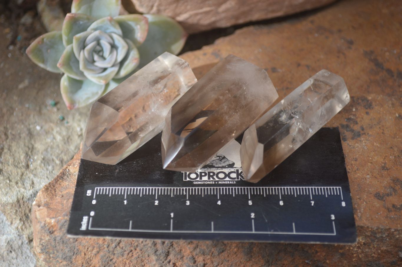 Polished Wispy Phantom Smokey Quartz Points x 24 From Madagascar - Toprock Gemstones and Minerals 
