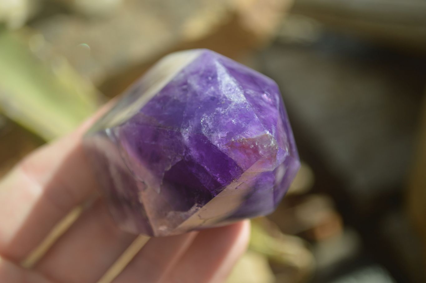 Polished Gemmy Chevron Amethyst Points  x 6 From Zambia - Toprock Gemstones and Minerals 