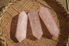 Polished Gemmy Double Terminated Rose Quartz Points x 3 From Antsirabe, Madagascar - Toprock Gemstones and Minerals 
